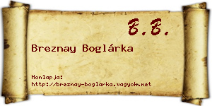 Breznay Boglárka névjegykártya